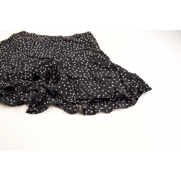 ZARA Black White Polka Dot Ruffle Tiered Mini Skirt XS - Picture 2 of 6